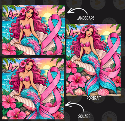 Seashell Ribbon Mermaid by ©Kelly Reins - Licensed Diamond Painting Release Paper
