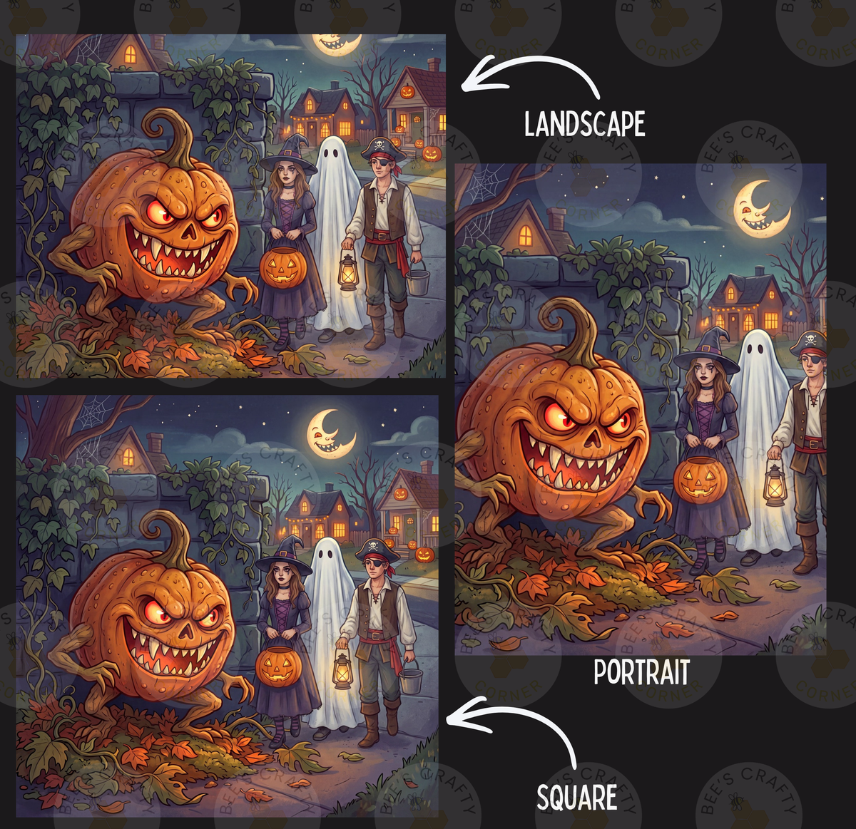 Tricks and Treats by ©Kristin Schwenke Block Licensed Release Papers - Reusable Diamond Painting Release Paper