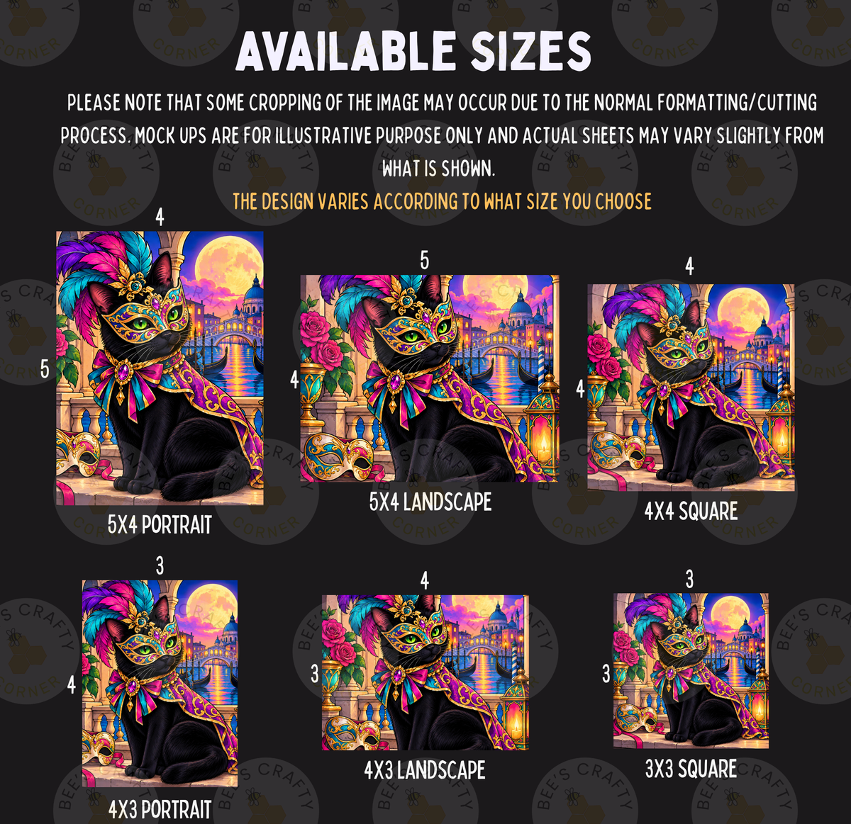 Venetian Masquerade Cat by ©Kelly Reins - Licensed Diamond Painting Release Paper