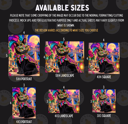Venetian Masquerade Cat by ©Kelly Reins - Licensed Diamond Painting Release Paper