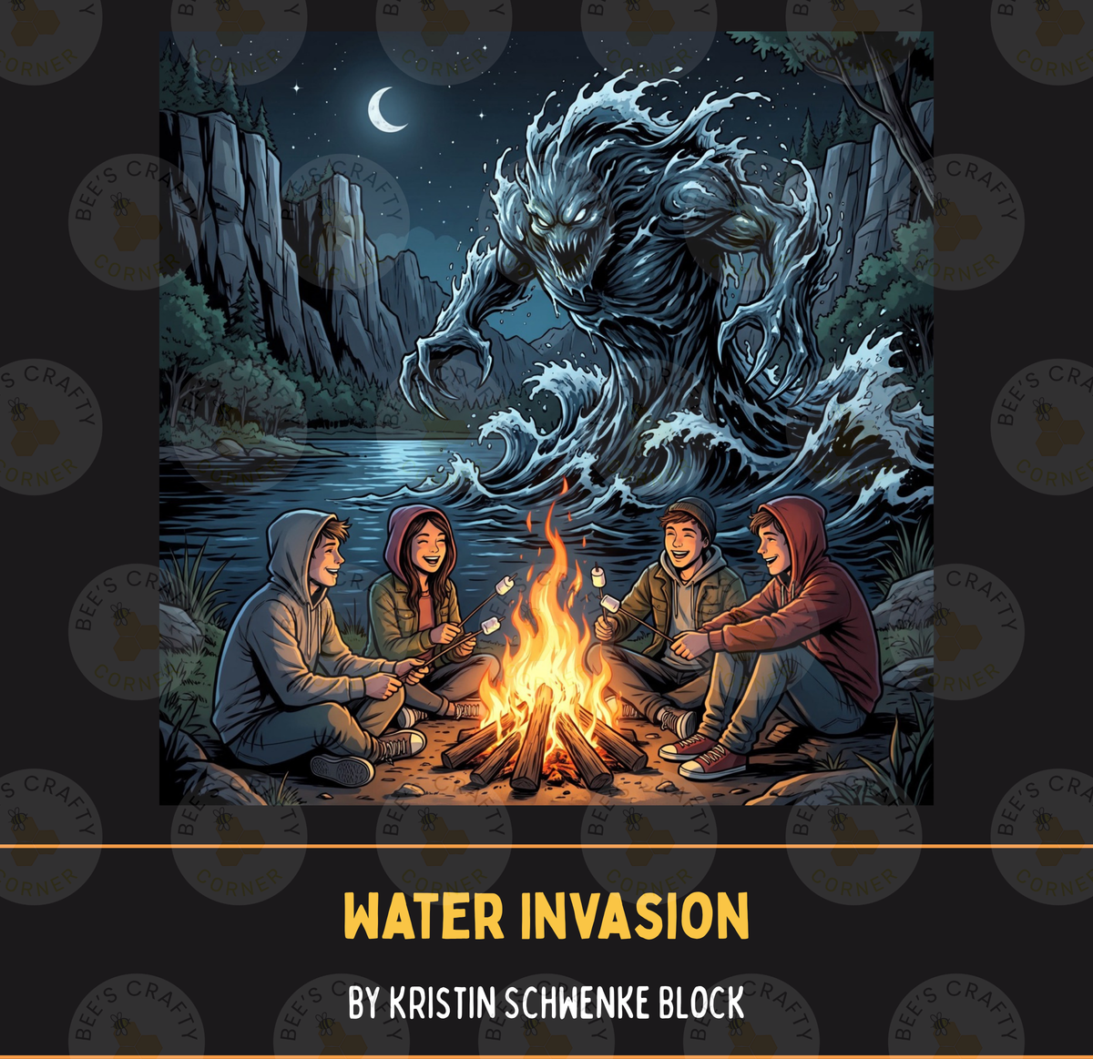 Water Invasion by ©Kristin Schwenke Block Licensed Release Papers - Reusable Diamond Painting Release Paper