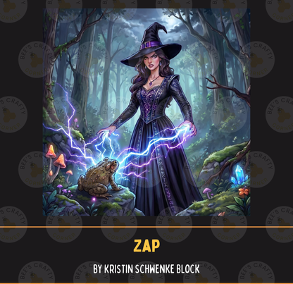 Zap by ©Kristin Schwenke Block Licensed Release Papers - Reusable Diamond Painting Release Paper