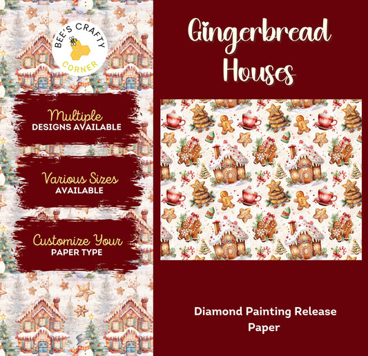 Gingerbread Houses - Reusable Patterned Diamond Painting Release Paper