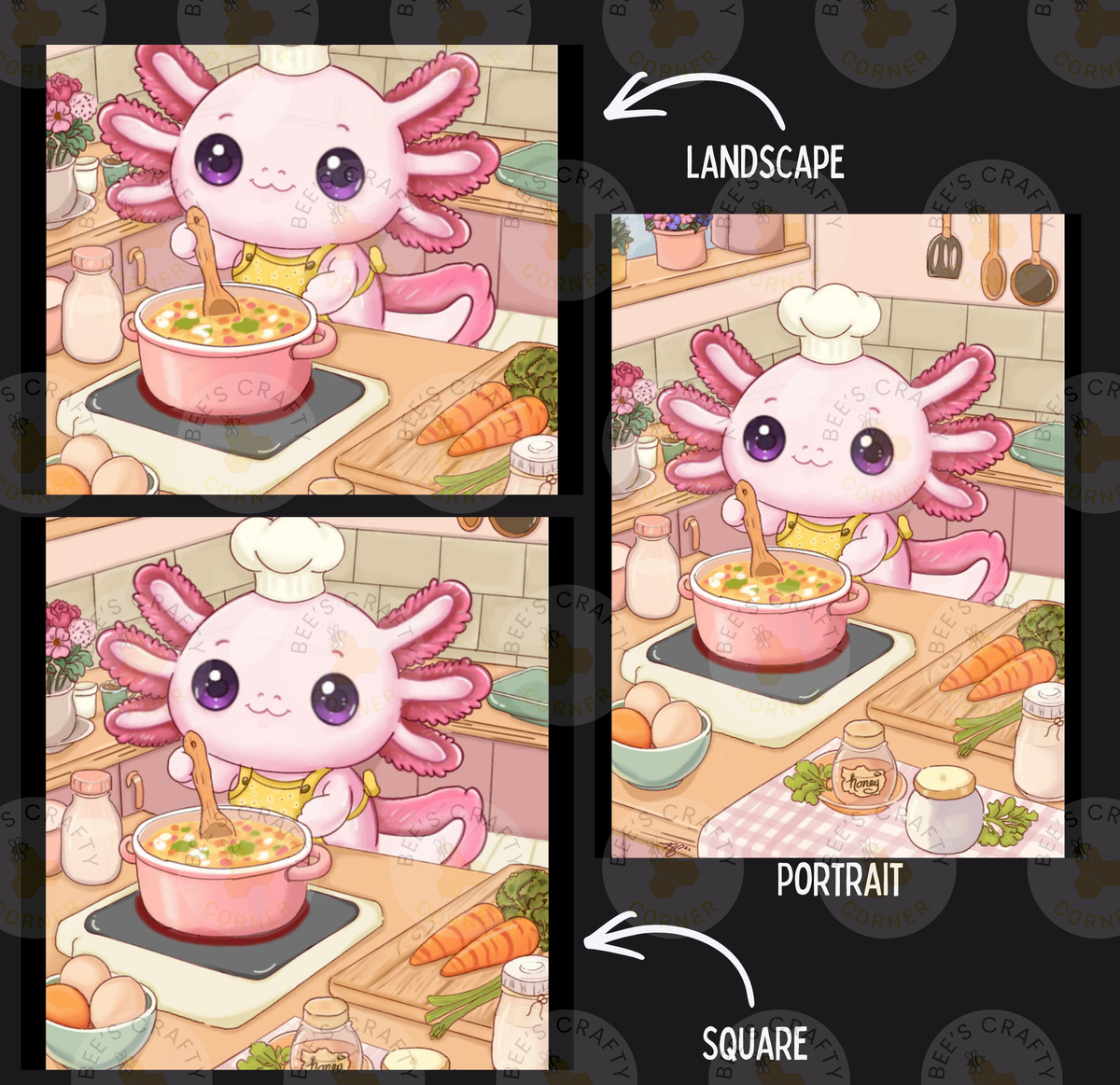 a picture of a cartoon character cooking in a kitchen