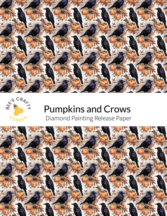 The image is a repeating pattern of black birds perched on orange flowers, creating a visually striking and harmonious design.