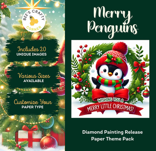 Merry Penguins - Theme Pack Reusable Diamond Painting Release Paper