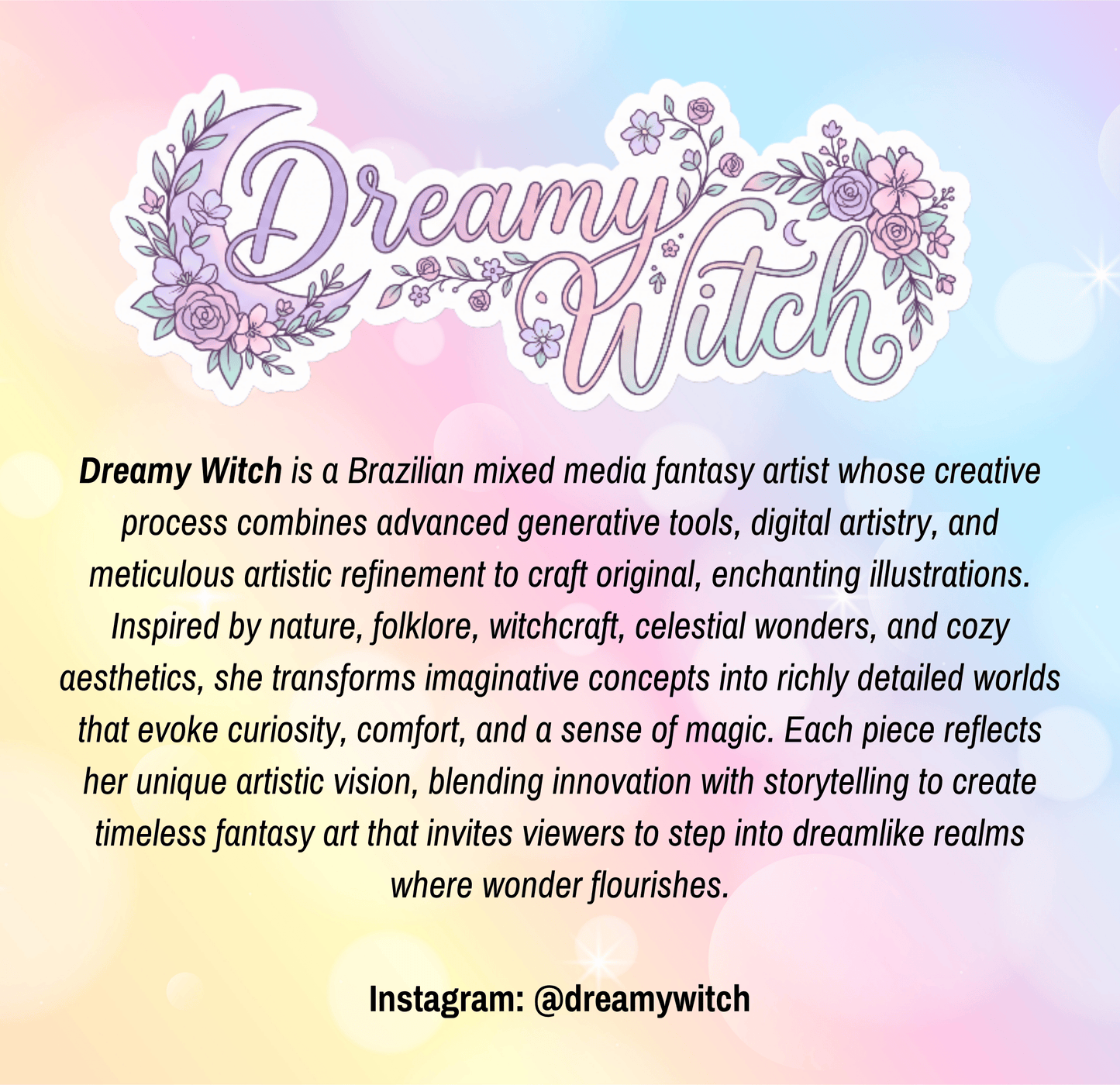 a colorful background with a quote about dreamy witch