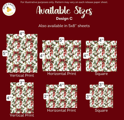 Christmas Bows - Reusable Patterned Diamond Painting Release Paper