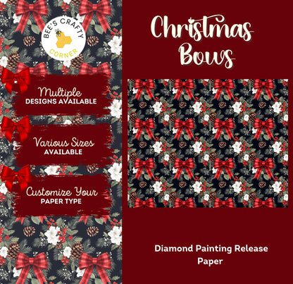 Christmas Bows - Reusable Patterned Diamond Painting Release Paper