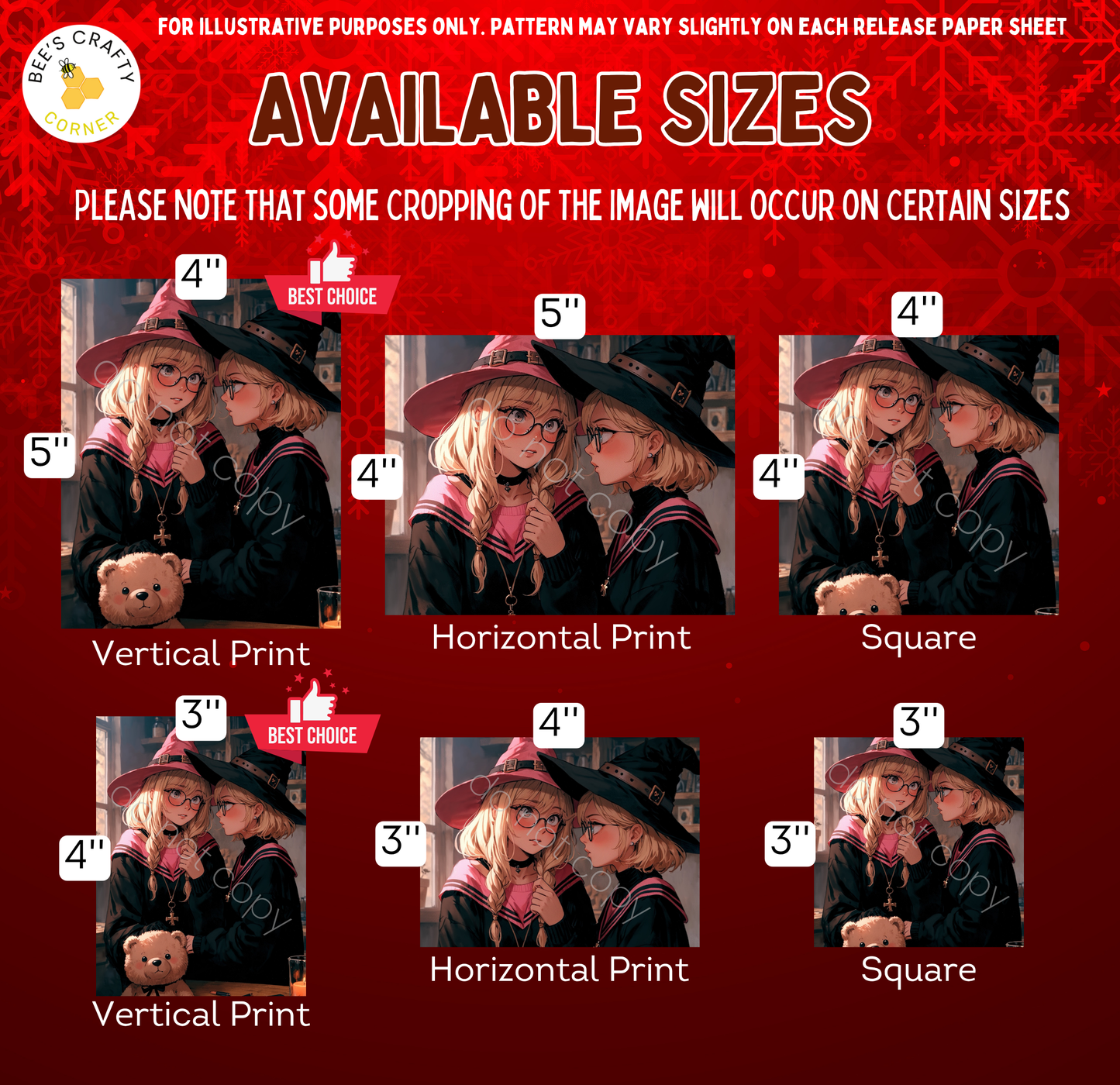 The image is a collage of six images featuring two girls wearing witch hats and glasses, with varying sizes and orientations.