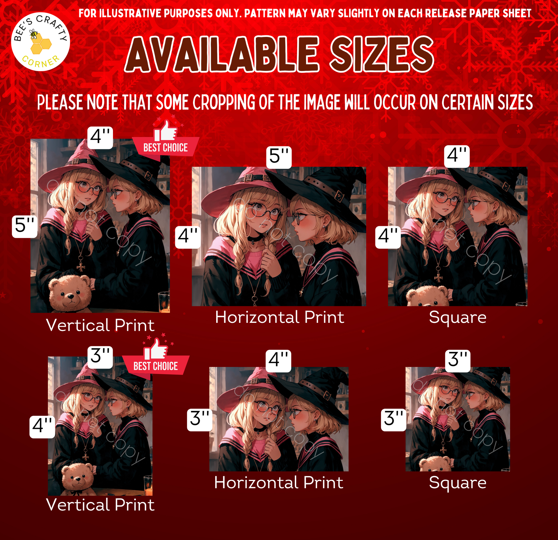 The image is a collage of six images featuring two girls wearing witch hats and glasses, with varying sizes and orientations.