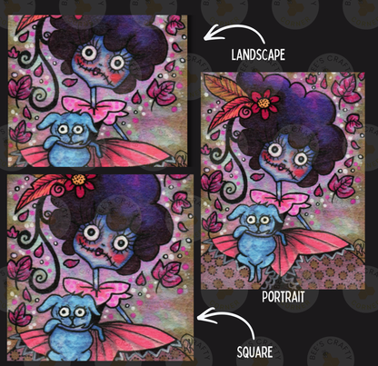 The image is a collage of three pictures, each depicting a different scene. The first image shows a woman with a large headdress and a small dog. The second image depicts the same woman with a different headdress and a small dog. The third image shows a woman with a large headdress and a small dog, but the dog is not visible in the image.