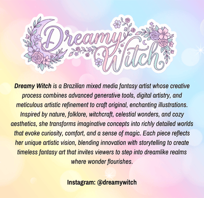 a colorful background with a quote about dreamy witch