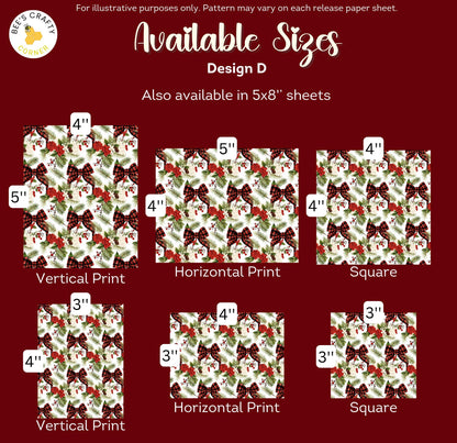 Christmas Bows - Reusable Patterned Diamond Painting Release Paper