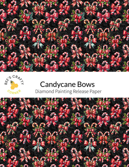 Candy Cane Bows - Reusable Patterned Diamond Painting Release Paper