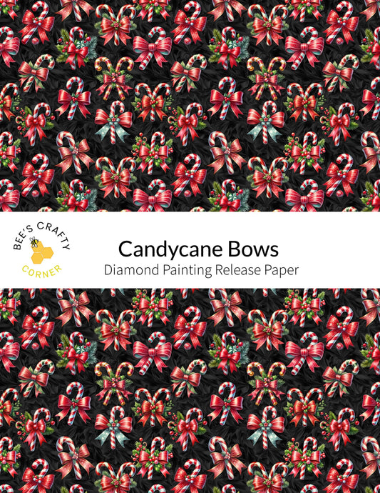 Candy Cane Bows - Reusable Patterned Diamond Painting Release Paper