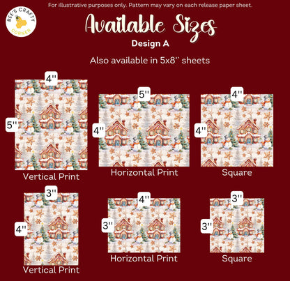 Gingerbread Houses - Reusable Patterned Diamond Painting Release Paper