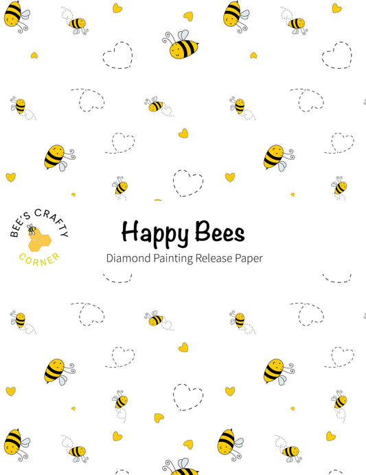 RELEASE PAPER | Happy Bees - Reusable Patterned Diamond Painting Release Paper