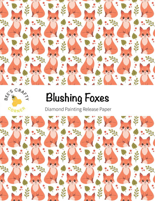 RELEASE PAPER | Blushing Foxes - Reusable Patterned Diamond Painting Release Paper