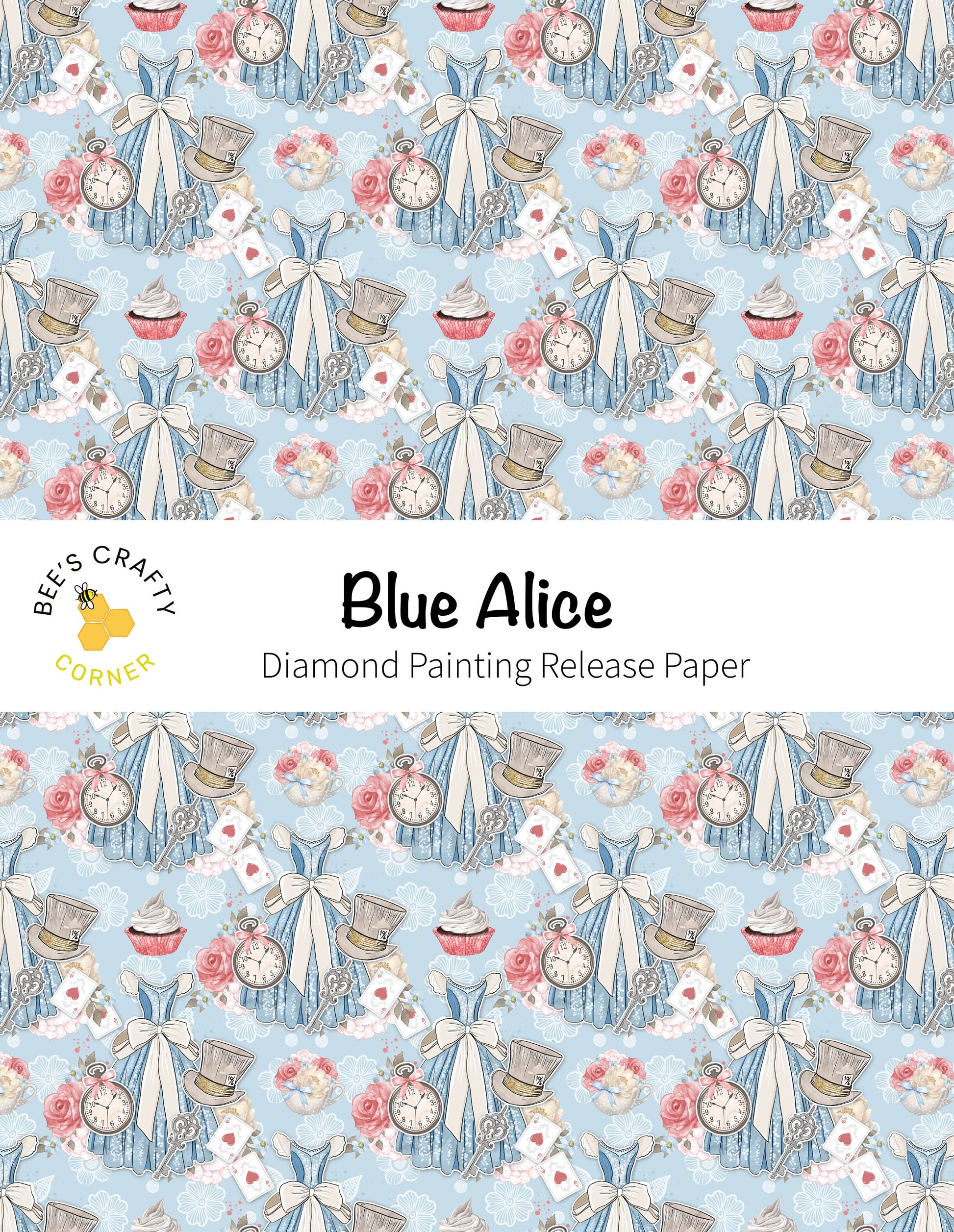 RELEASE PAPER | Blue Alice - Reusable Patterned Diamond Painting Release Paper