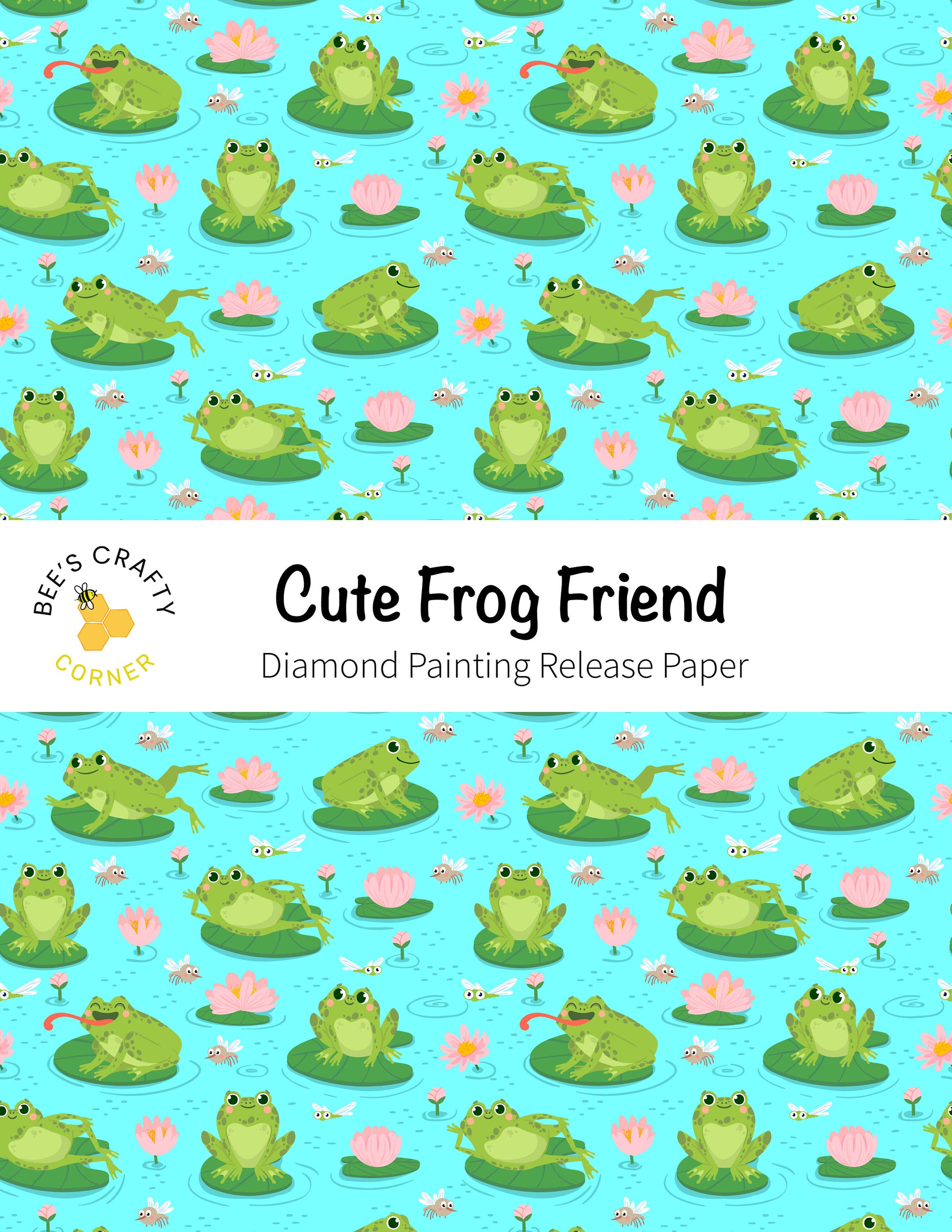 RELEASE PAPER | Cute Frog Friend - Reusable Patterned Diamond Painting Release Paper