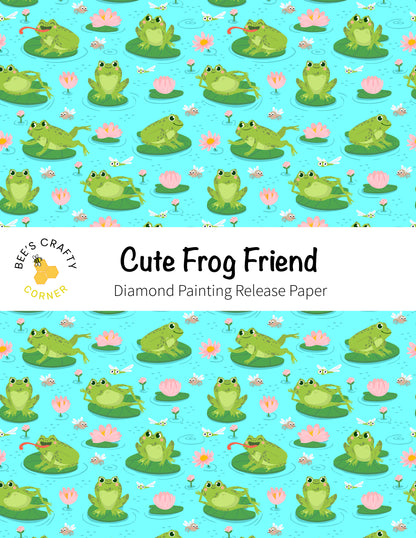 RELEASE PAPER | Cute Frog Friend - Reusable Patterned Diamond Painting Release Paper