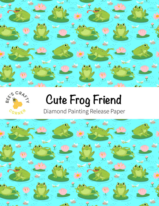 RELEASE PAPER | Cute Frog Friend - Reusable Patterned Diamond Painting Release Paper