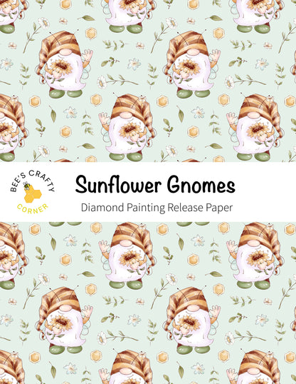 RELEASE PAPER | Sunflower Gnomes - Reusable Patterned Diamond Painting Release Paper
