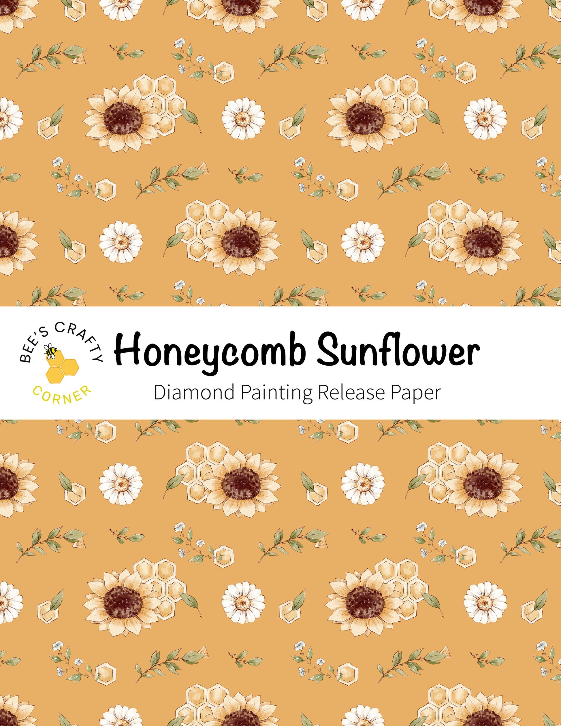 RELEASE PAPER | Honeycomb Sunflower - Reusable Patterned Diamond Painting Release Paper