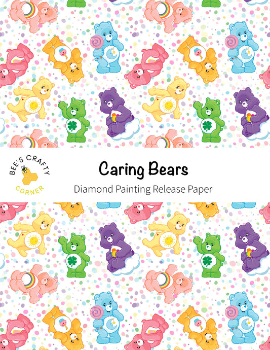 RELEASE PAPER | Caring Bears - Reusable Patterned Diamond Painting Release Paper