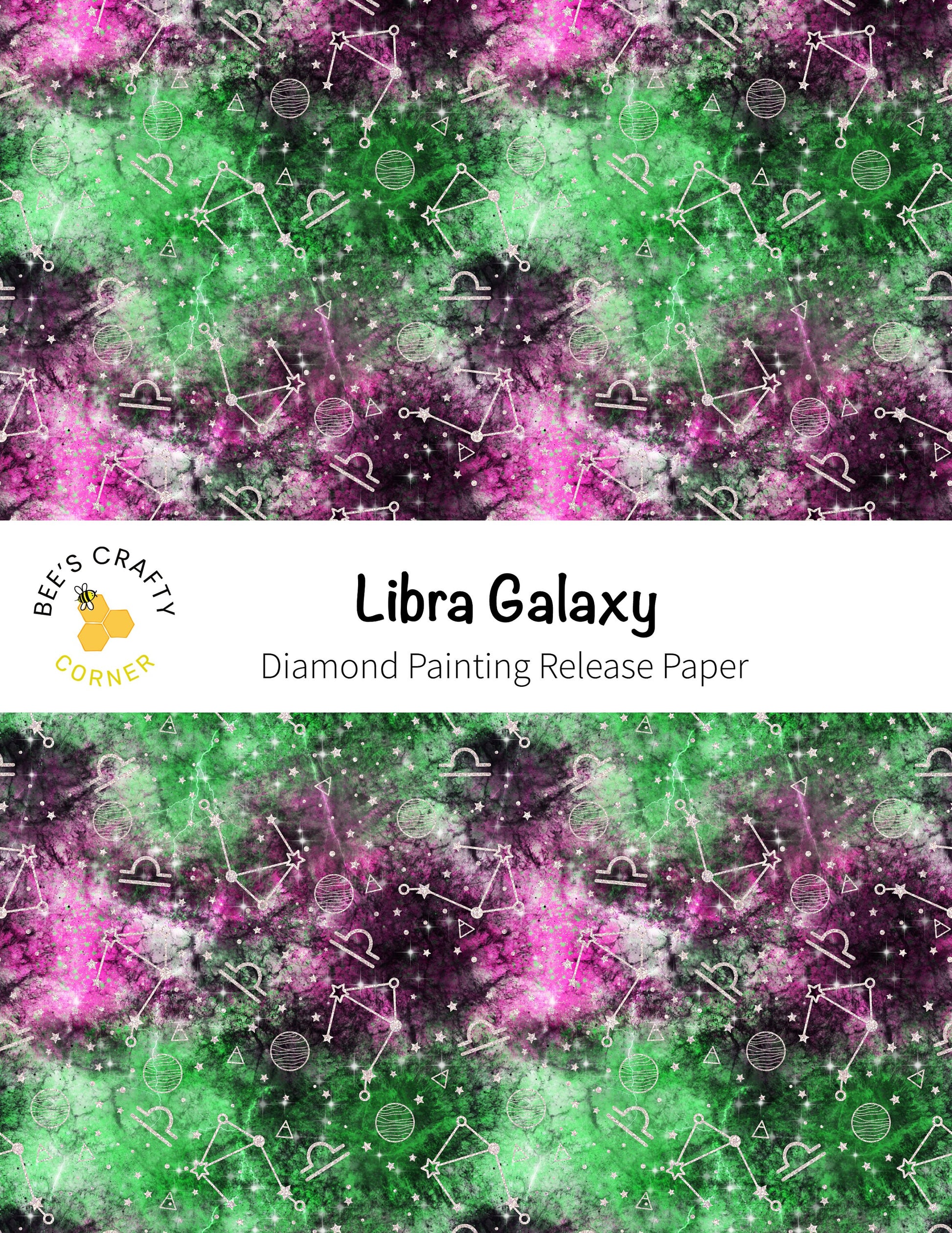 RELEASE PAPER | Libra Galaxy - Reusable Patterned Diamond Painting Release Paper
