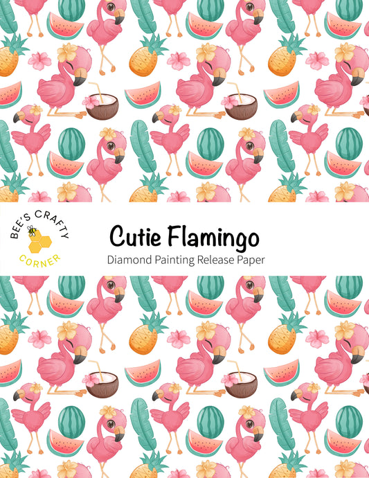 RELEASE PAPER | Cutie Flamingo - Reusable Patterned Diamond Painting Release Paper