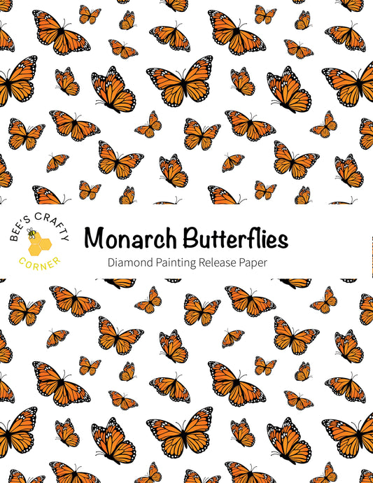 RELEASE PAPER | Monarch Butterflies - Reusable Patterned Diamond Painting Release Paper