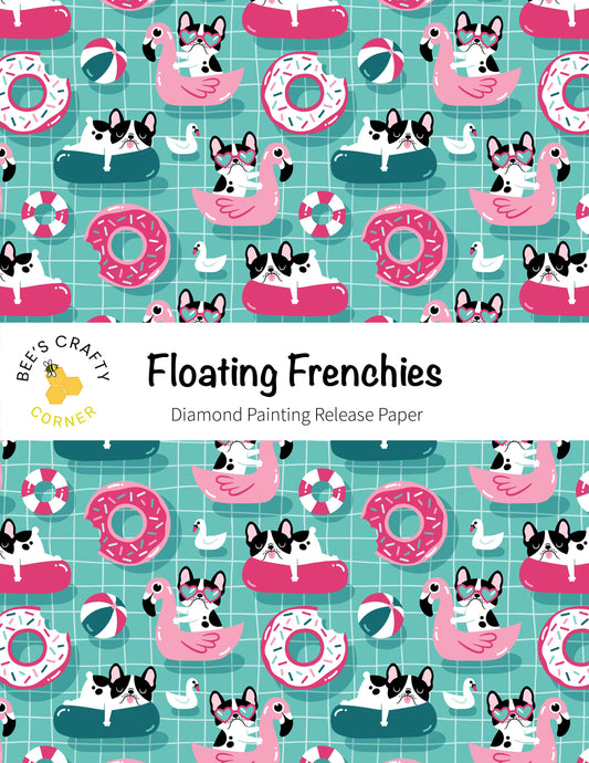RELEASE PAPER | Floating Frenchies - Reusable Patterned Diamond Painting Release Paper