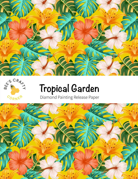 RELEASE PAPER | Tropical Garden - Reusable Patterned Diamond Painting Release Paper