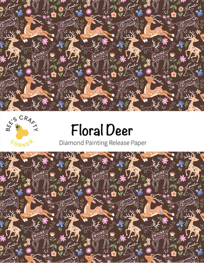 RELEASE PAPER | Floral Deer - Reusable Patterned Diamond Painting Release Paper