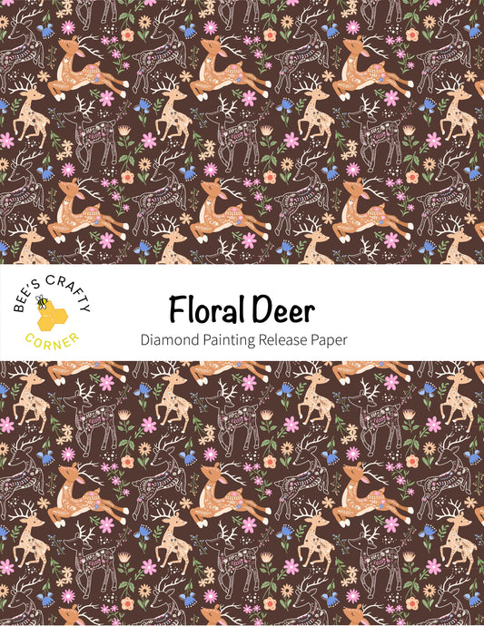 RELEASE PAPER | Floral Deer - Reusable Patterned Diamond Painting Release Paper