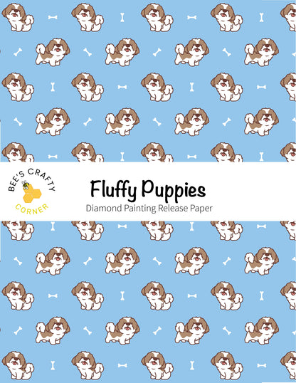 RELEASE PAPER | Fluffy Puppies - Reusable Patterned Diamond Painting Release Paper