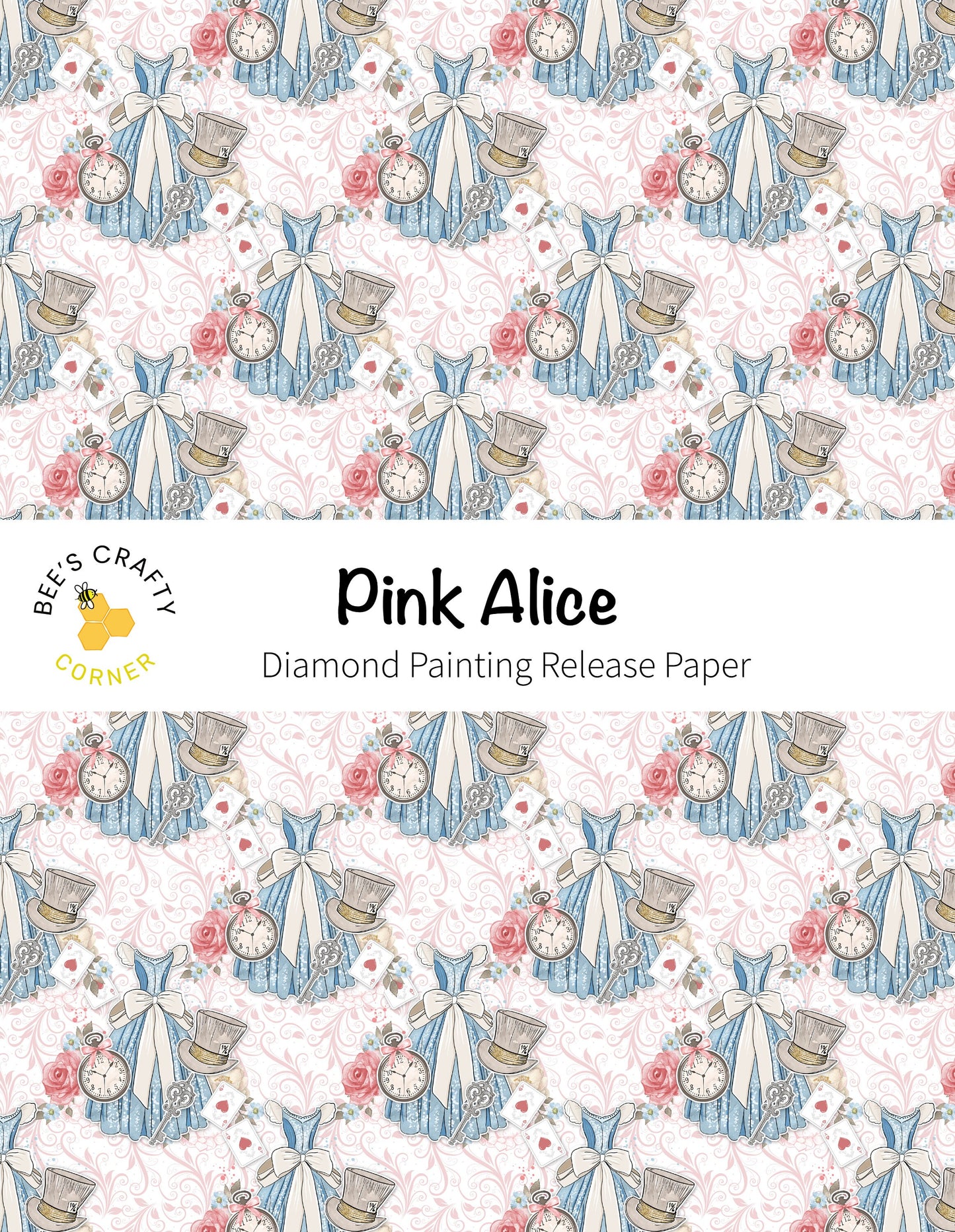 RELEASE PAPER | Pink Alice - Reusable Patterned Diamond Painting Release Paper