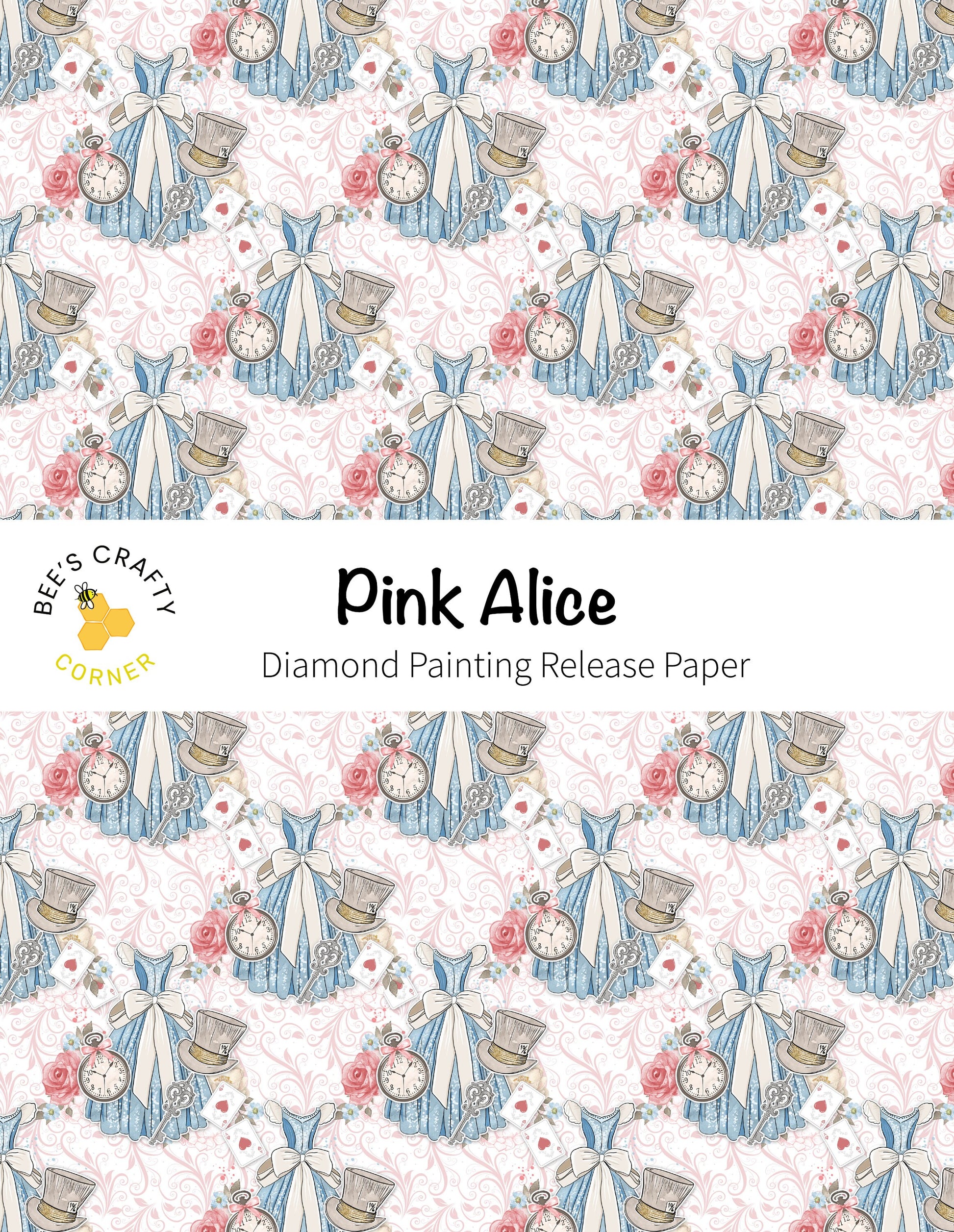 RELEASE PAPER | Pink Alice - Reusable Patterned Diamond Painting Release Paper