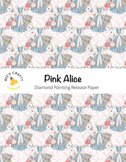 RELEASE PAPER | Pink Alice - Reusable Patterned Diamond Painting Release Paper