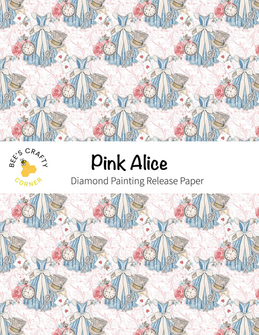 RELEASE PAPER | Pink Alice - Reusable Patterned Diamond Painting Release Paper