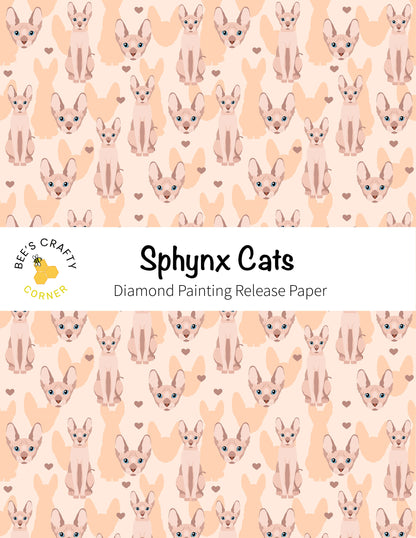 RELEASE PAPER | Sphynx Cats - Reusable Patterned Diamond Painting Release Paper