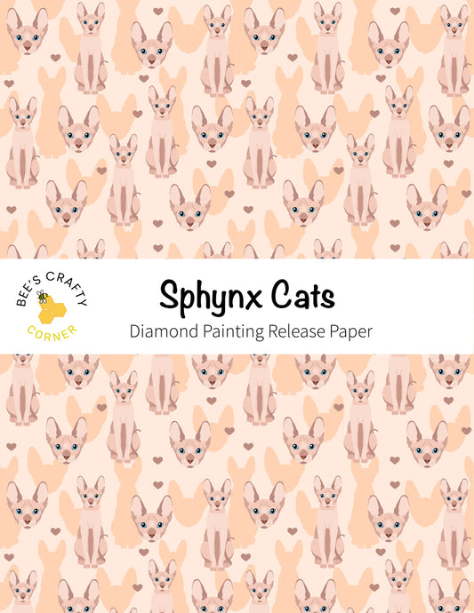 RELEASE PAPER | Sphynx Cats - Reusable Patterned Diamond Painting Release Paper