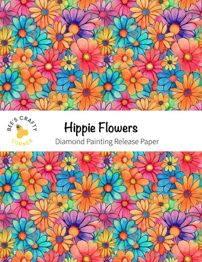 RELEASE PAPER | Hippie Flowers - Reusable Patterned Diamond Painting Release Paper
