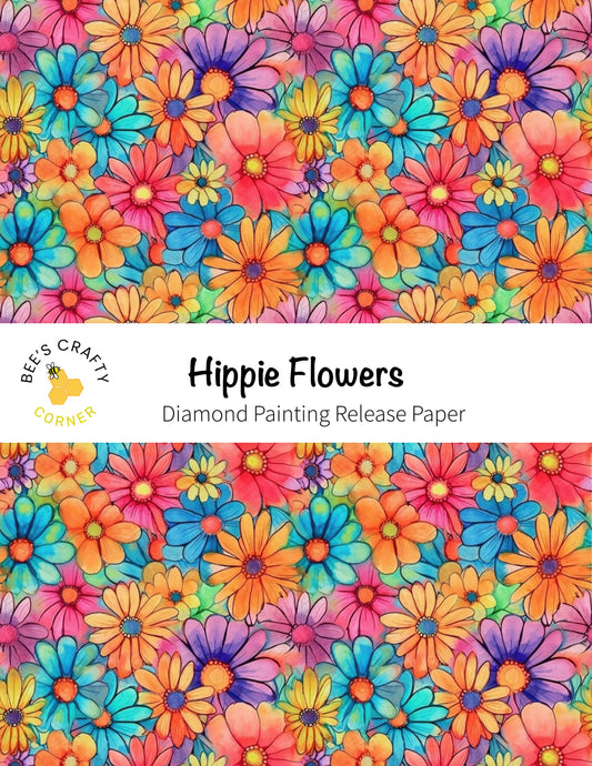 RELEASE PAPER | Hippie Flowers - Reusable Patterned Diamond Painting Release Paper