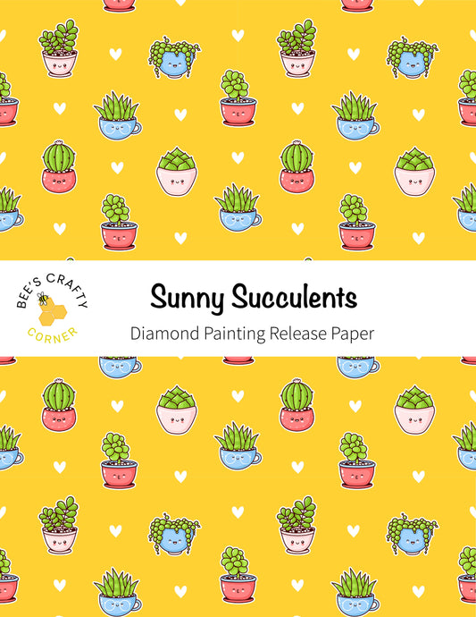RELEASE PAPER | Sunny Succulents - Reusable Patterned Diamond Painting Release Paper