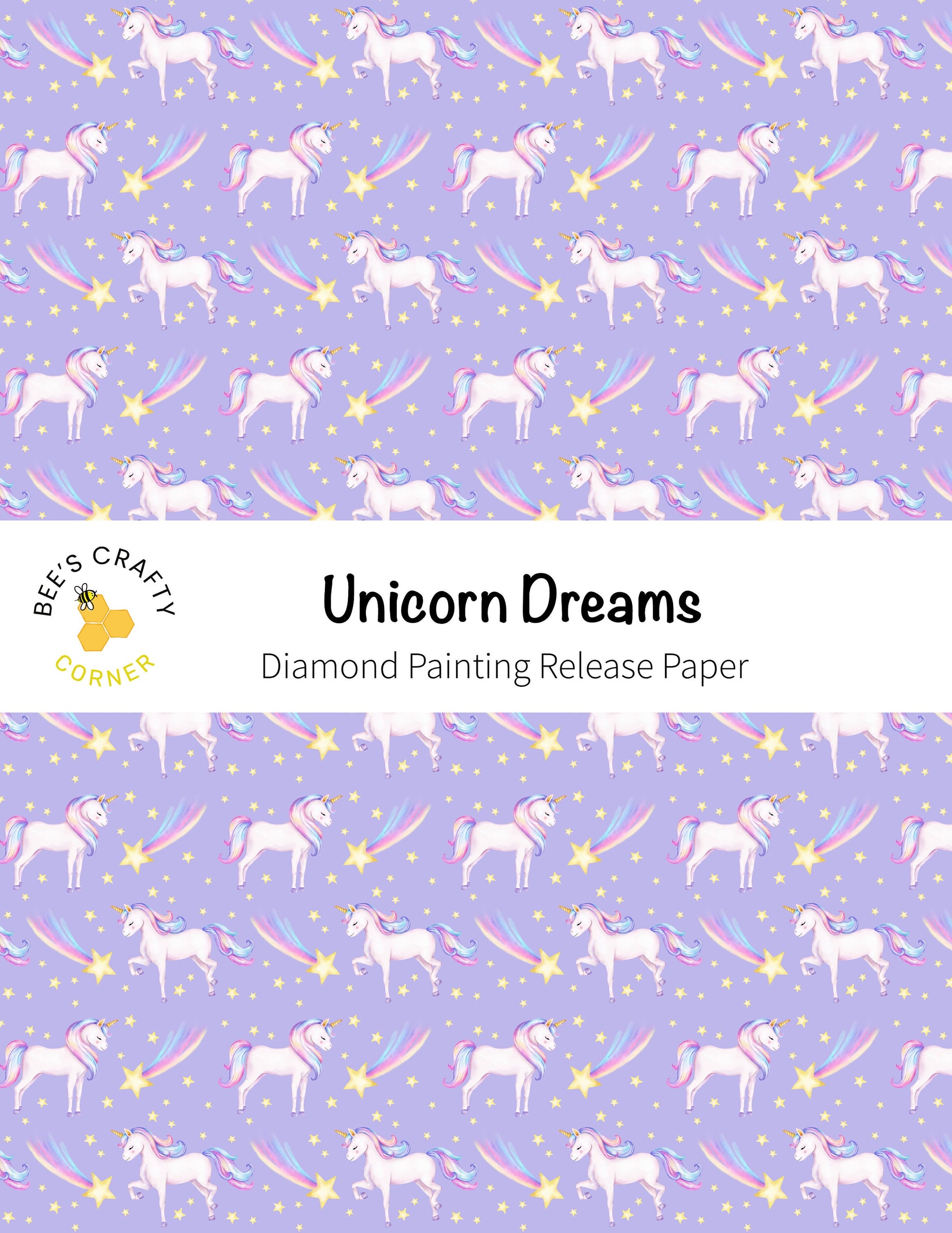RELEASE PAPER | Unicorn Dreams - Reusable Patterned Diamond Painting Release Paper