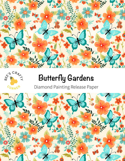 RELEASE PAPER | Butterfly Garden - Reusable Patterned Diamond Painting Release Paper