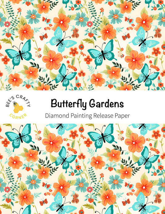 RELEASE PAPER | Butterfly Garden - Reusable Patterned Diamond Painting Release Paper